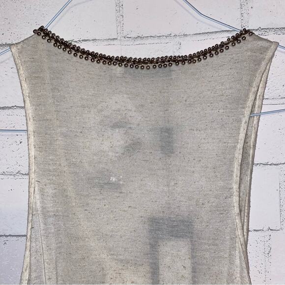 NEW Carlos Miele $255 Beaded Flowy Tank Tunic Dress Cover Up Ivory MEDIUM - Picture 10 of 15